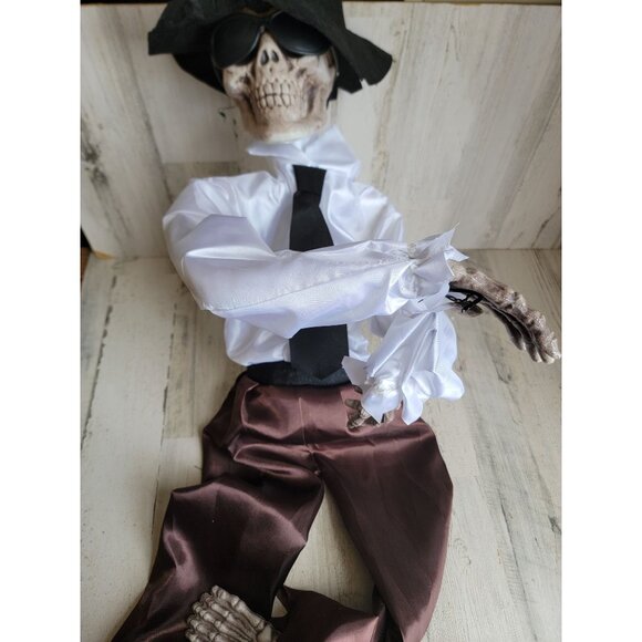 Dancing super freak skeleton RARE sunglasses Halloween hanging prop - Picture 1 of 10